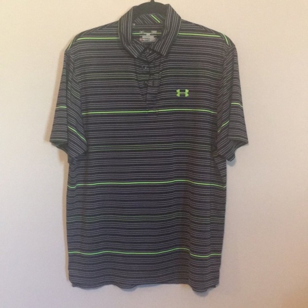 Under Armour Striped Loose Fit Golf Tee/Polo